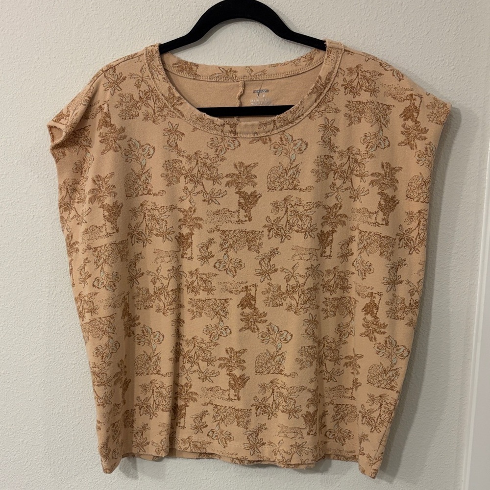 Aerie Floral Print Beige Top